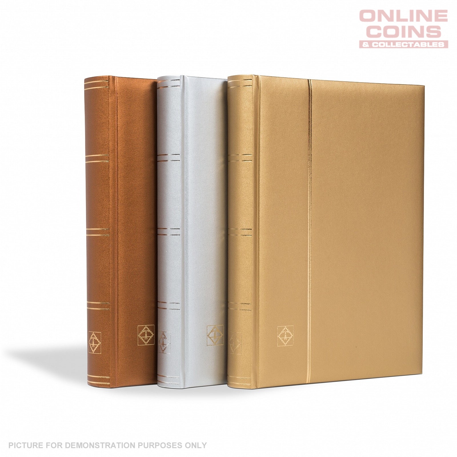 Lighthouse A4 COMFORT Stockbook 64 Page Padded Cover Chamois Pages - SILVER